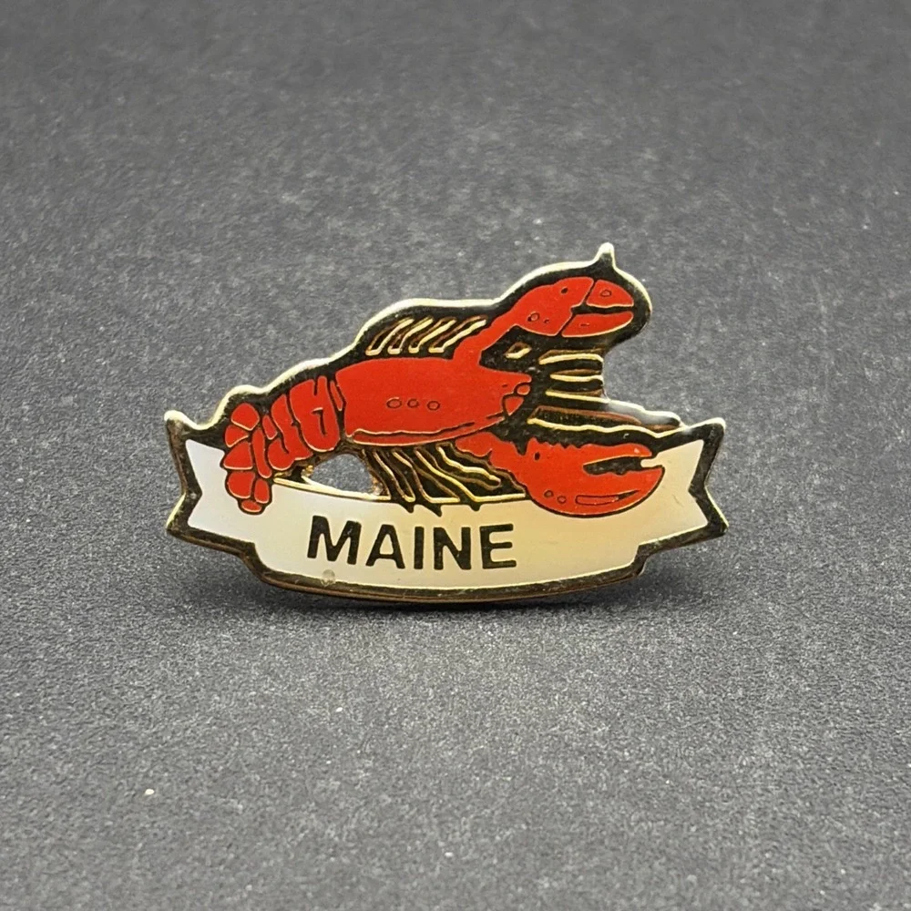 State Of Maine Lobster Lapel Hat Pin